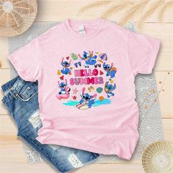 Summer Shirt, Cute Stitch Summer Shirt, Hello Summer Shirt, Stitch Vacation Shirt, Summer Shirts For Women, Vacay Mode,