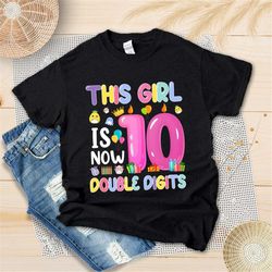 This Girl Is Now Double Digits Shirt - Squishmallow 10th Birthday Shirt - Cute Squishmallow Birthday Girl Shirt - Squish