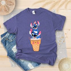 stitch funny shirts, stitch cute ice cream shirt, stitch fan, stitch lovers, stitch gift, stitch birthday gift, lilo sti