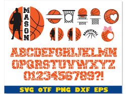 Basketball SVG Bundle | Basketball Font svg, Basketball Monogram svg,  Basketball Name Flame, Basketball Split svg
