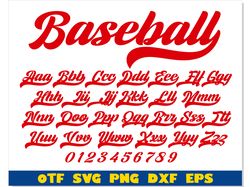 Baseball Font Svg with Tails, Baseball Font OTF, Baseball letters svg, Retro font Vintage font, Baseball svg