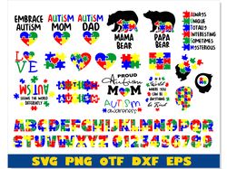 Autism svg Bundle | Autism Puzzle Font svg, Autism png, Autism svg Cricut, Autism Puzzle Heart svg, Autism Awareness svg
