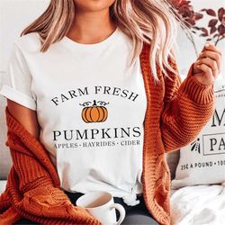 Farm Fresh Pumpkins Crewneck Shirt. Cute Fall Shirts. Fall Crewnecks. Old Fashioned Pumpkins Autumn Shirt. Pumpkin Lover