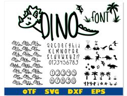 Dinosaur Font ttf, Dinosaur Font svg, Dinosaur svg Cricut, Dinosaur Font Bundle Dinosaur Birthday svg Dinosaur name svg