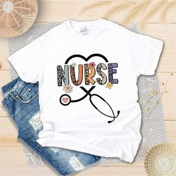 Retro Leopard Stethoscope Nurse Shirt, Nurse Gift, Nurse Life Shirt, New Nurse Gift, Retro Nurse Shirt, Nurse Appreciati