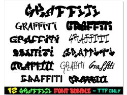 12 Graffiti Fonts TTF - Graffiti Font Bundle, Graffiti letters, Script Font, Handwritten Font, Street Font, Modern Font