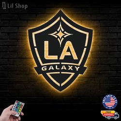 LA Galaxy Metal Sign, MLS Logo Metal Led Wall Sign, MLS Metal, LA Galaxy LED Metal Wall Art, Decor CNC Cut