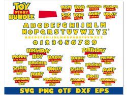 Toy Story Bundle, Toy Story Font svg png ttf, Toy Story Birthday Boy svg png, Toy Story Birthday Girl svg, Toy Story svg