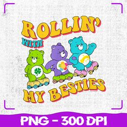Care Bears Rollin' With My Besties Png, Retro Skating Group Png, Sublimation, PNG Files, Sublimation PNG, PNG