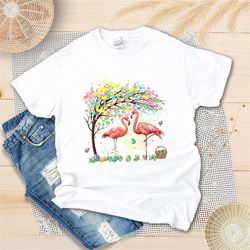 Happy Easter Day Flamingo Shirt - Flamingo Lover Shirt - Easter Flamingo Shirt - Easter Bunny - Easter Eggs - Easter Par