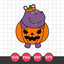 Hippopotamus Pumpkin Body Halloween Svg, Halloween Svg, Png Dxf Eps Digital File