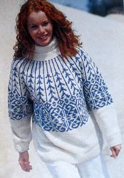 Wool Icelandic Sweater Lopapeysa Hand Knitted Norwegian Pullover Patterned Round Yoke Fair Isle Sweater Christmas Gift