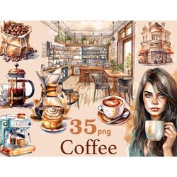 Coffee Clip Art Bundle | Coffee Beans Print