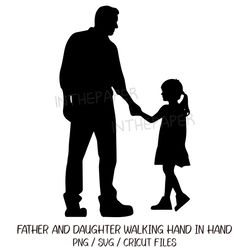 Father and Daughter Walking Hand In Hand | Father's Day PNG