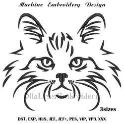 Cat face machine embroidery design