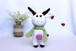 handmade crochet cow toy