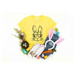 Easter Bunny With Glasses T-Shirt, Bunny with Leopard Glasses Shirt, Kids Easter Shirt, Cute Easter Bunny Shirt, Easter