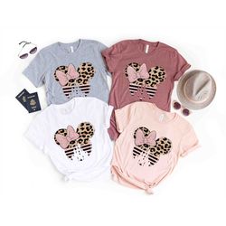 Minnie Castle T-Shirt, Cute Minnie Leopard Shirt, Disneyworld Shirt, Minnie Ear Shirt, Disney Tee, Disney Ear Shirt, Gir
