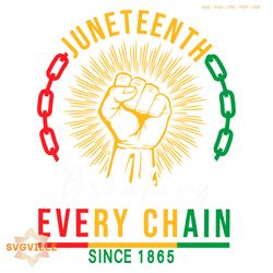 Juneteenth Breaking Every Chain Since 1865 Svg Cutting File