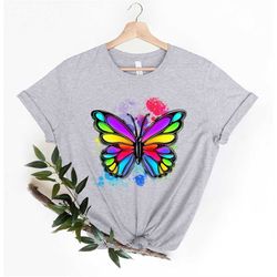Rainbow butterfly Shirt, LGBTQ Shirt, Love is Love Shirt,pride rainbow shirt, LGBT Shirt, Pride Shirt,Western Pride Shir