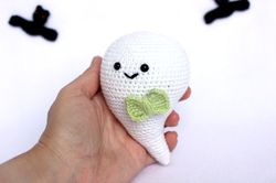 handmade ghost crochet toy unique baby gift, halloween ghost gift toy