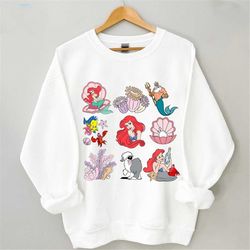 The Little Mermaid Disney Sweatshirt, Ariel princess sweatshirt, Afro Mermaid sweatshirt
