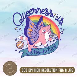 Queerness Is Infinite LGBT Png, LGBTQ Gay Pride Queer Rainbow Png, PNG High Quality, PNG, Digital Download