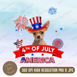 4th of July Png Decor Patriotic LOVE TAN Chihuahua Dog USA Png, PNG High Quality, PNG, Digital Download