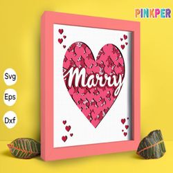 marry love paper cut light box template