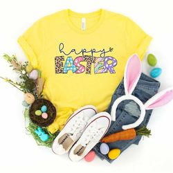 Happy Easter Shirt, Happy Easter Bunnies Shirt, Bunny Shirt, easter Bunny Shirt, Cute Easter Shirt, Leopard Bunny Shirt,