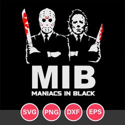 MBI Maniacs In Black Svg, Jason and Michael Myers Svg, Horror Movies Svg, Halloween Svg, Png Dxf Eps Digital File