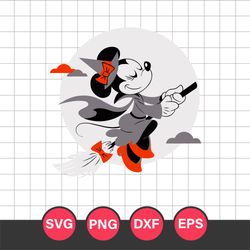 Mickey Flying Witch Svg, Halloween Svg, Png Dxf Eps Digital File