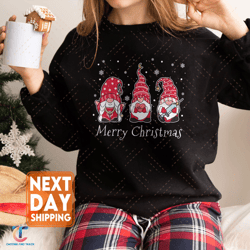 Merry Christmas Gnomes SweatDigital, Gnomes Christmas Sweater, Gnome For The Holidays Digital, Cute Christmas
