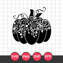 Pumpkin Floral Mandala Svg, Halloween Svg, Png Dxf Eps Digital File