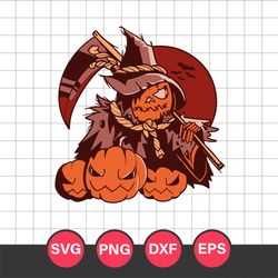 Pumpkin Grim Reaper Svg, Halloween Svg, Png Dxf Eps Digital File