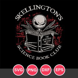 Skellington's Science Book Club Svg, Halloween Svg, Png Dxf Eps Digital File