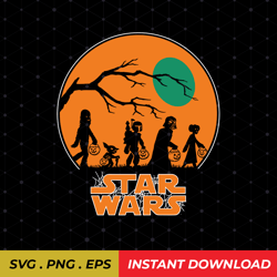 Star Wars Characters Trick Or Treat SVG, PNG, EPS Digital Instant Download