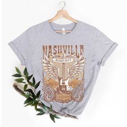 Nashville Music City Shirt, Country Music Shirt, Vintage Guitar, Nashville Tennessee rock and roll retro rose wildflower