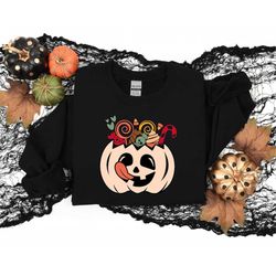 Cute Pumpkin Sweatshirt, Halloween Sweatshirt, Pumpkin Patch Sweatshirt, Oversized Halloween Sweatshirt, Fall Sweatshirt