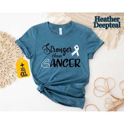 stronger than cancer shirt motivational gift for cancer survivors survivor strong clothing supportive tee for cancer fig