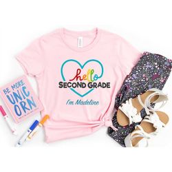 Hello Second Grade Shirt, 2nd Grade Shirt, Back To School Shirt, First day Of School Shirt, Hello Kindergarten Teacher,