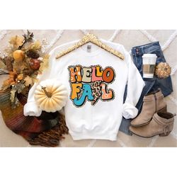 Hello Fall Leopard Shirt, Cute Fall Shirt, Fall Shirts, Fall T-Shirt, Happy Fall Shirts, Autumn Shirt, Thanksgiving Shir