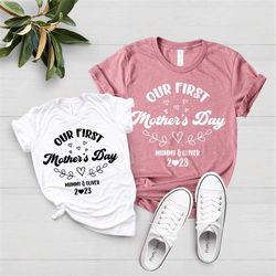 Matching Personalized Our First Mother's Day Shirt, Mummy and Baby Shirts, Toddler Girl Boy Matching, Mummy and Me Shirt