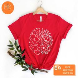 Floral Brain Anatomy Shirt | Anatomy shirt, Plant Lovers Gift, Gardening gift for women, Flower girl shirt, Comfort colo