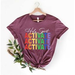 Holy Spirit Activate Shirt, Christian T-Shirt, Family Matching Christmas Shirt, Religious Shirt, Jesus, Faith, Church Sh