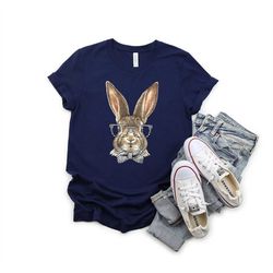 Easter Bunny With Glasses Shirt, Bunny With Glasses Shirt, Kids Easter Shirt, Cute Easter Shirt, Easter Shirt for boy, E