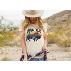 Wander Shirt, Buffalo Shirt, Tent Camping Shirt, Mountain Shirt, Stay Wild Shirt, Western Shirt, American Buffalo Shirt,
