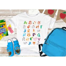 Animal Alphabet Shirt, Alphabetical Kids Shirt, First Day Of School Shirt, Kindergarten Shirt, Back To School Shirt