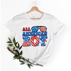 All American Boy Shirt, 4th of July Party TShirt, The Land of the Free Party Shirt, Independence Day Party Shirt, Proud
