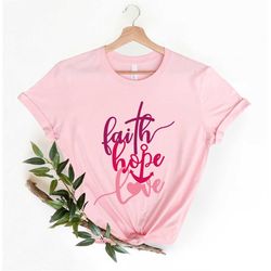 Faith Hope Love Shirt, Christian Gift, Faith Gift, Christian Shirts , Peaceful Shirt, Faith Cross, Vertical Cross, Jesus
